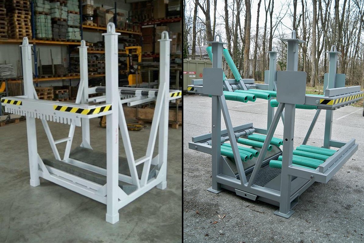 Coillagring/coiltransport PKT Coilpallet för säker lagring och transport av slittade coil